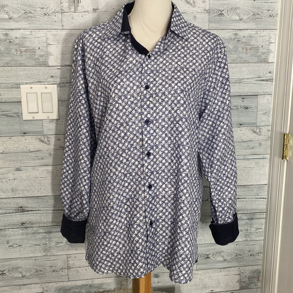 SILVER STONE MODERN FIT LONG SLEEVE SHIRT GEO COLLECTION - Picture 1 of 10